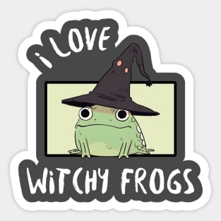 Witch Hat Toad  - I Love Witchy Frogs Sticker